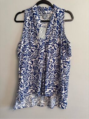 NWT Floral & Ivy Sleeveless Floral-Scroll Tank Top